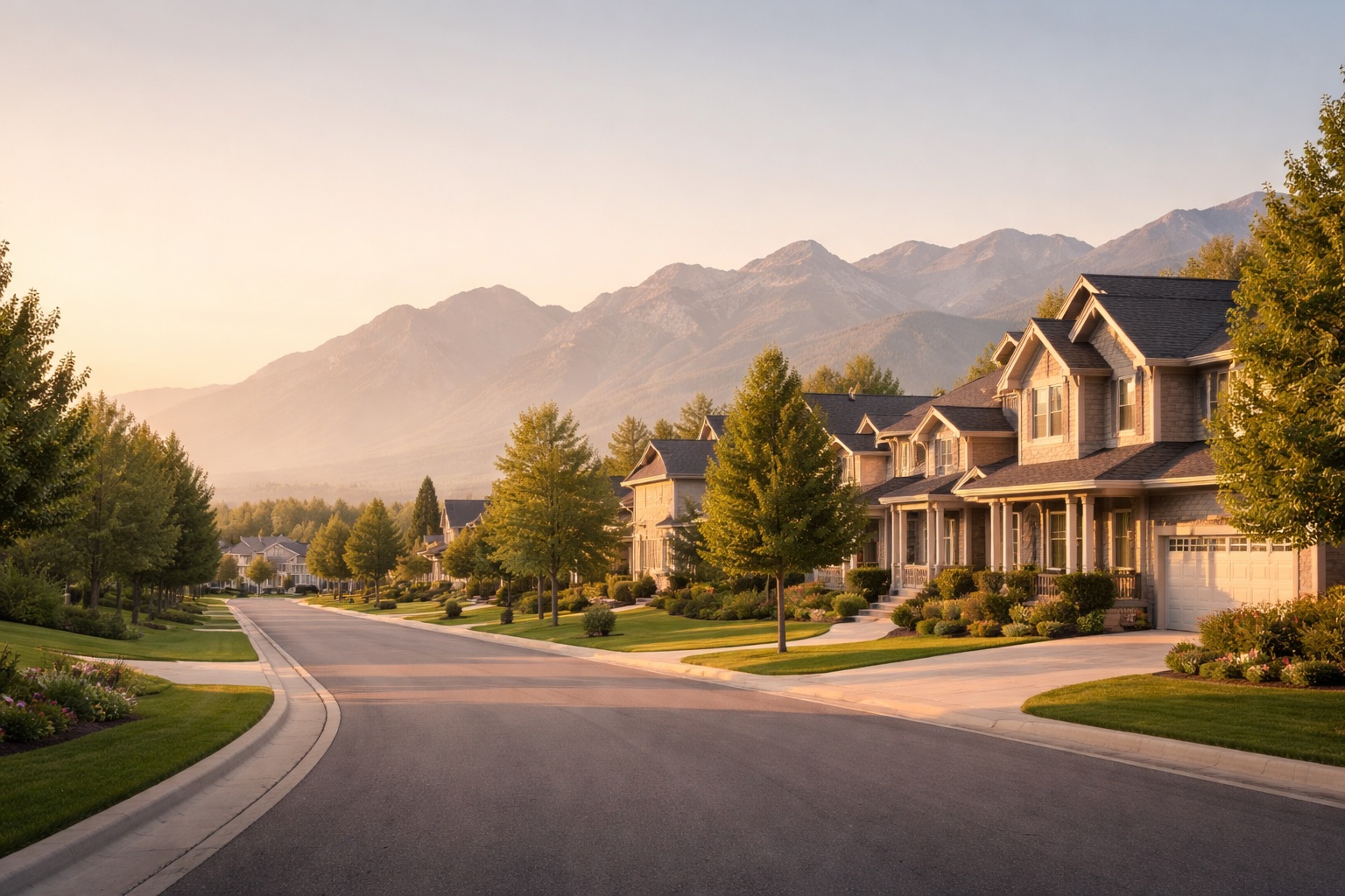 Utah mountains and neighborhood